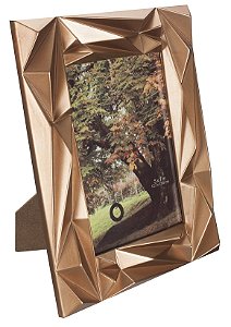 PORTA RETRATO FOLDED EM PLÁSTICO 20X25CM COR DE COBRE