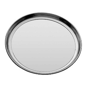 BANDEJA REDONDA EM ACO INOX D35XA2,8CM