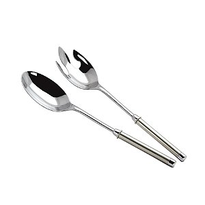 JOGO DE 2 TALHERES PARA SALADA PERLE EM ACO INOX