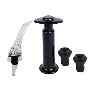 JOGO COM 4 ACESSORIOS PARA VINHO MASTERS EDITION L17,5XP4,5XA19CM