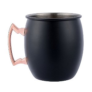 JOGO DE 2 CANECAS EM ACO INOX 550ML COR PRETO