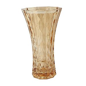 VASO AQUAMARINE EM CRISTAL ECOLOGICO D14,5XA25,5CM COR AMBAR
