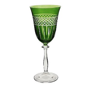 TACA VINHO TINTO ANGELA LAPIDADA CRISTAL ECOLOGIC 250ML 21CM