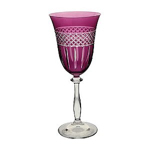 TACA VINHO TINTO ANGELA LAPIDADA CRISTAL ECOLOGIC 250ML 21CM