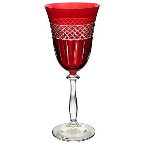 TACA VINHO TINTO ANGELA LAPIDADA CRISTAL ECOLOGIC 250ML 21CM