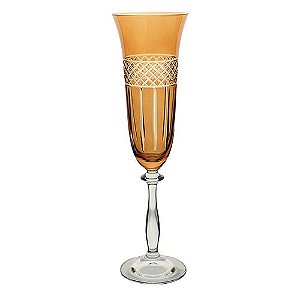 TACA CHAMPANHE ANGELA LAPIDADA CRISTAL ECOLOGICO 190ML 24CM