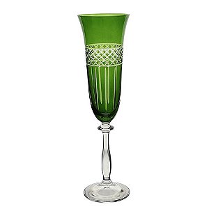 TACA CHAMPANHE ANGELA LAPIDADA CRISTAL ECOLOGICO 190ML 24CM