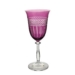 TACA AGUA ANGELA LAPIDADA CRISTAL ECOLOGIC 350ML 22CM VIOLET