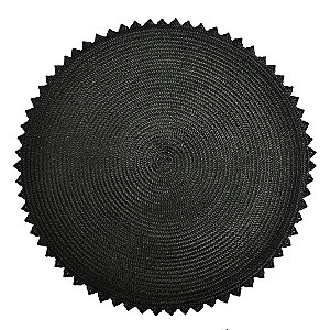 LUGAR AMERICANO REDONDO EM ALGODÃO 42CM PRETO