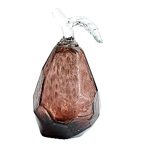 PERA EM VIDRO L9,5 CM X P 9,5 CM X A14,5CM COR MARROM