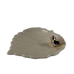 FOLHA EM PORCELANA L18XP9,5CM COR VERDE