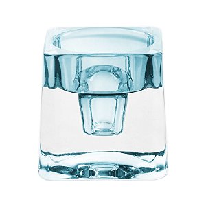 PORTA VELA 2 EM 1 EM VIDRO L5,5XP5,5XA5,5CM COR AQUA