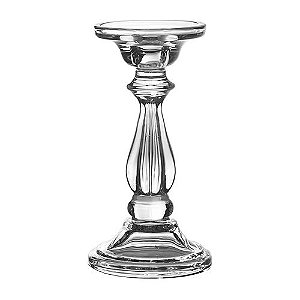 CASTIÇAL EM VIDRO D10XA19,5CM