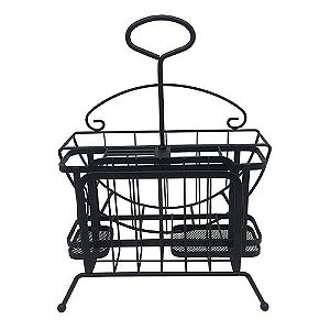 SUPORTE PRATOS E TALHERES FERRO L28XP21XA31,5CM COR PRETO