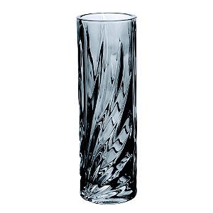 VASO SOLITARIO EM CRISTAL ECOLOGICO D6,5XA20,5CM COR FUME