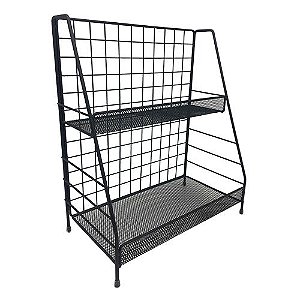 SUPORTE MULTIUSO EM FERRO L30XP16XA35CM COR PRETO