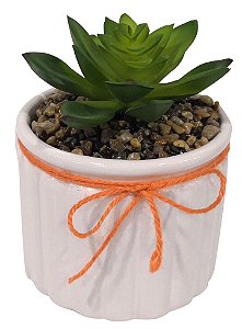 VASO SUCULENTA BASIC EM CERAMICA E PLASTICO 10X12CM BRANCA