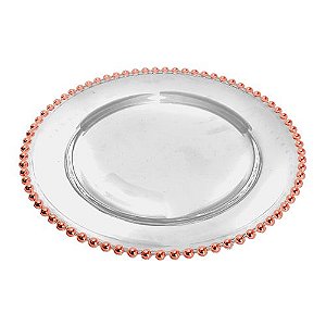 SOUSPLAT BOLINHA EM CRISTAL ECOLOGICO D31,5XA3CM COR COBRE