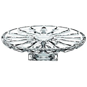 PRATO PARA BOLO OCEAN COM PE EM CRISTAL D32,5XA9CM