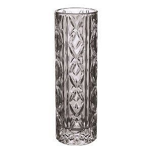VASO SOLITARIO EM CRISTAL ECOLOGICO D6,5XA20,6CM COR FUME