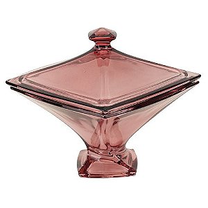 POTICHE QUADRO CRISTAL ECOLOGICO L16,5XP16,5XA16,5 COR ROSA