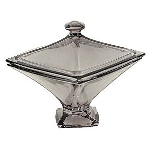 POTICHE QUADRO CRISTAL ECOLOGICO L16,5XP16,5XA16,5 COR FUME