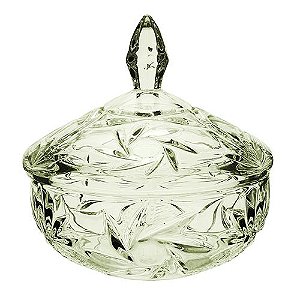 POTICHE PINWHEEL EM CRISTAL ECOLOGICO D13,5XA15CM COR VERDE