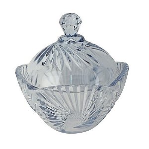 POTICHE LIRICA EM CRISTAL ECOLOGICO D11,5XA12CM COR AZUL