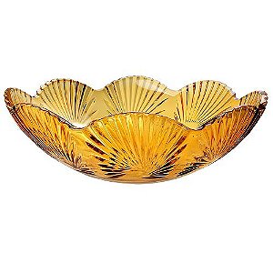 CENTRO MESA LIRICA CRISTAL ECOLOGICO 33X10,5CM COR AMBAR