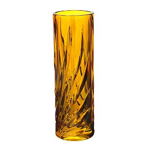 VASO SOLITARIO EM CRISTAL ECOLOGICO D6,5XA20,5CM COR AMBAR