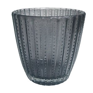 PORTA VELA AGAR EM VIDRO D7XA7,5CM COR FUME