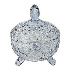 POTICHE DECORATIVO ANGELICA CRISTAL ECOLOGICO 10X12 COR AZUL