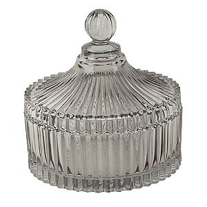 POTICHE CIRCUS EM CRISTAL ECOLOGICO D14X15,5CM COR FUME