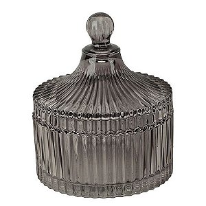 POTICHE CIRCUS EM CRISTAL ECOLOGICO D10XA12CM COR FUME