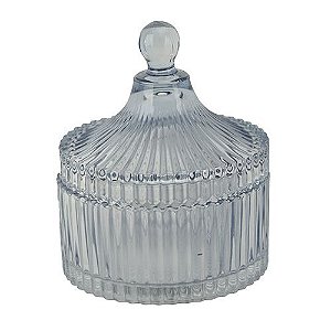 POTICHE CIRCUS EM CRISTAL ECOLOGICO D10XA12CM COR AZUL