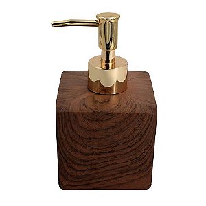 PORTA SABONETE GABINETTO CERAMICA 8X8X14CM 400ML MARROM