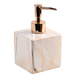 PORTA SABONETE GABINETTO CERAMICA 8X8X14 400ML COR BEGE