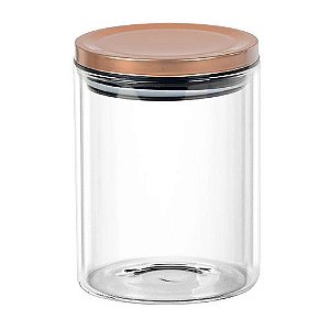 PORTA MANTIMENTO VIDRO BOROSSILICATO TAMPA METAL 800ML