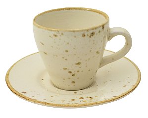 JG PARA CAFE 12 PECAS NATURE CREAM EM PORCELANA 250ML