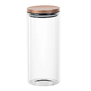 PORTA MANTIMENT VIDRO BOROSSILICAT TAMPA METAL 1,4L 10X22X10