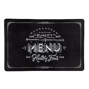 LUGAR AMERICANO PLASTICO HEALTHY MENU L43,5XP28,5 COR PRETO