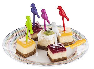 JOGO DE 12 ESPETOS PARA PETISCOS EM PLASTICO