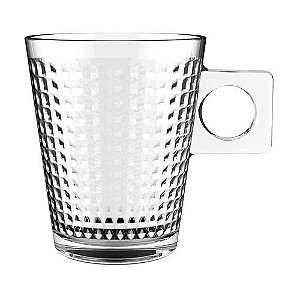 JOGO DE 6 XICARAS SQUARE COFFEE TIME EM VIDRO 80ML