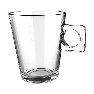 JOGO DE 6 XICARAS PLAIN COFFEE TIME EM VIDRO 80ML