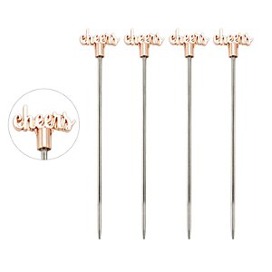 CJ APERITIVO CHEERS 4 PECAS ACO INOX L10XP2XA15CM COR COBRE