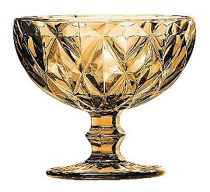 JG 6 TACAS MULTIUSO MATELASSE EM VIDRO 310ML A10CM AMBAR