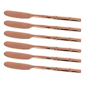 JG 6 ESPATULAS STEEL WOOD ACO INOX CABO BAMBU COBRE CX PRETA
