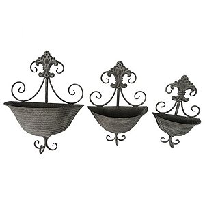 CJ DE FLOREIRAS DE FERRO 3 PCS G 35X16.5X44 CM M 26.5