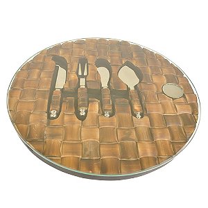 TABUA E FACAS PARA QUEIJO - 33 CM