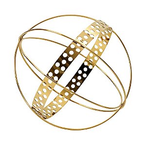 ESFERA DECORATIVA EM METAL DOURADO